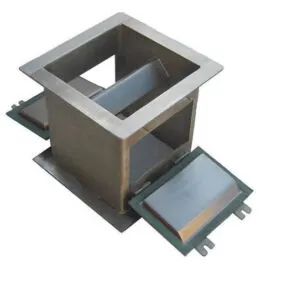 Stainless steel magnetic plate separator with an open hinged cover for manual cleaning.