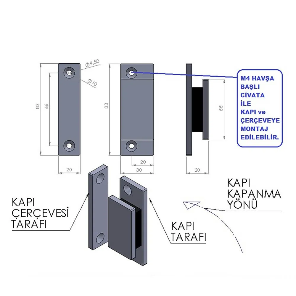 Magnetic Door Lock - Installed on a door, showing its discreet design