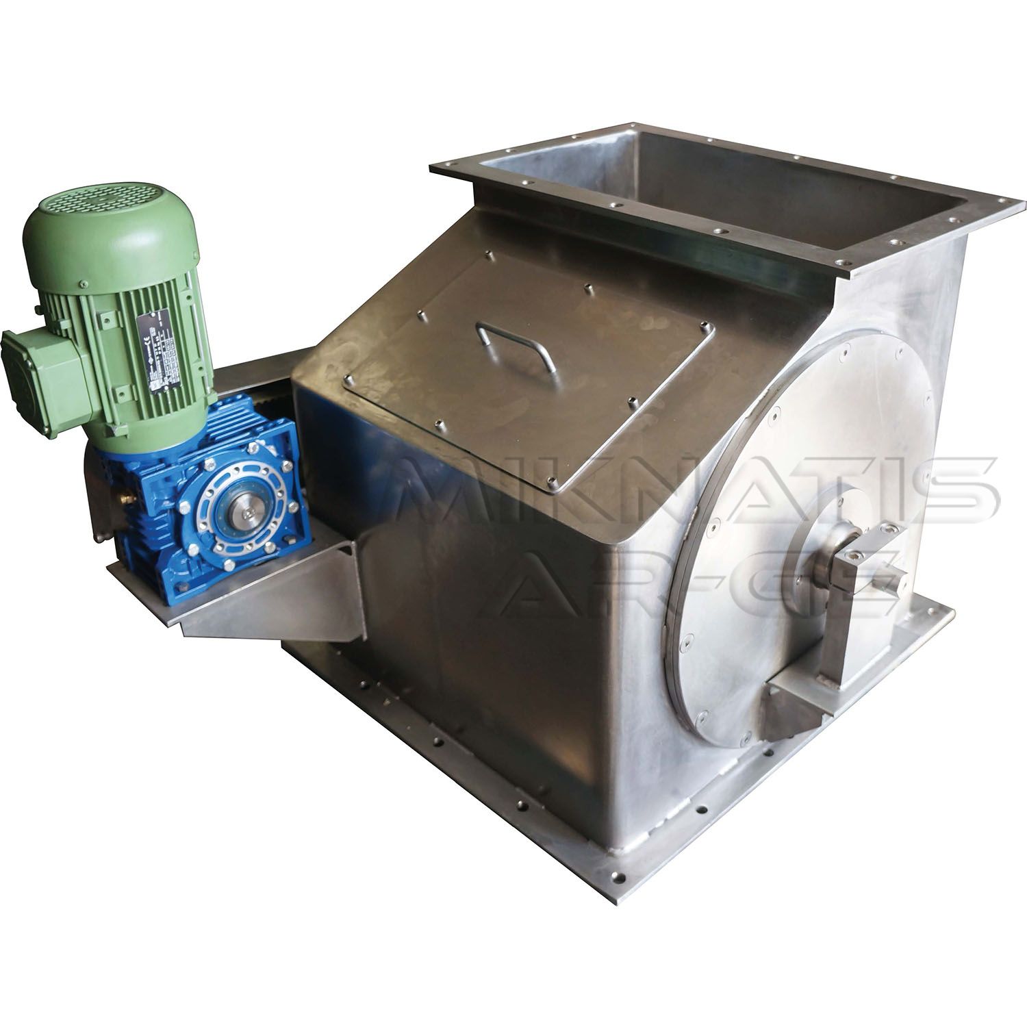 Closed Magnetic Drum - Side view with motor assembly