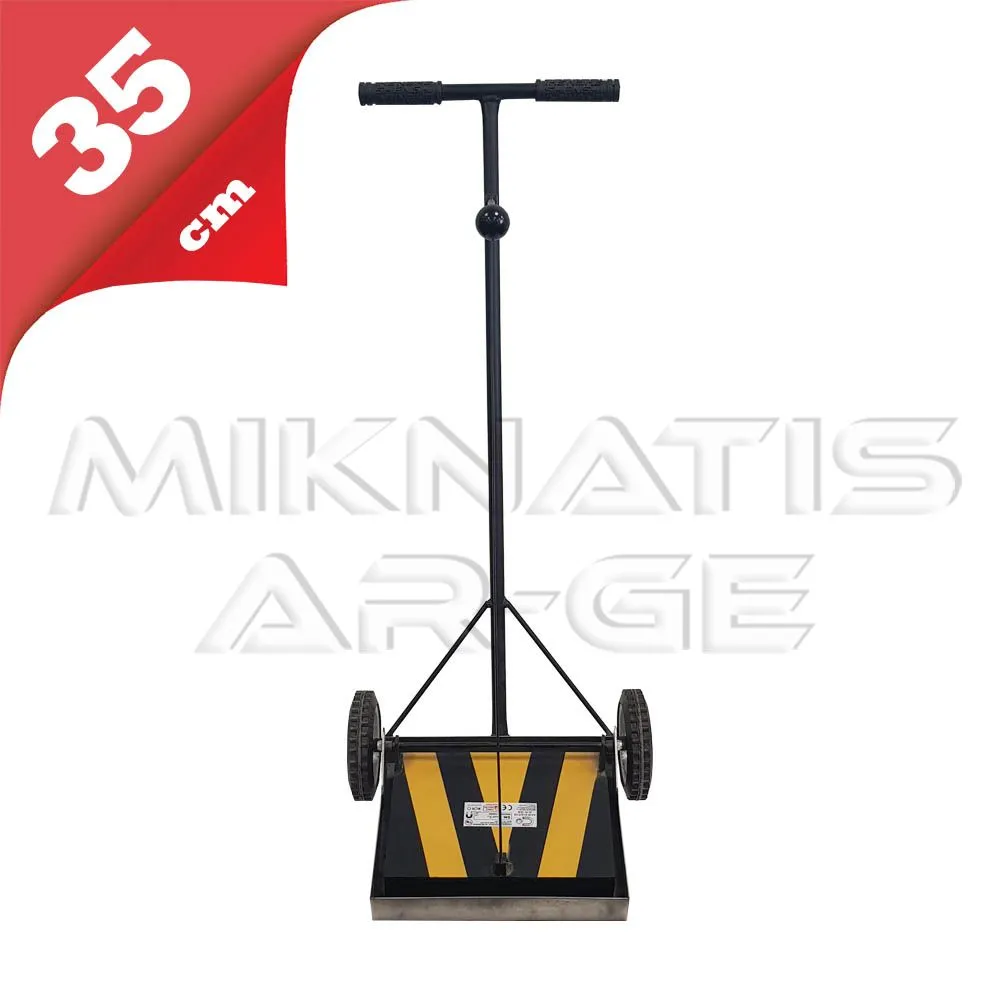 Heavy Duty Magnetic Sweeper - Front view, collecting metal debris